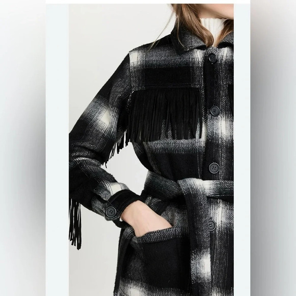 MOTHER Women’s The Fringe Patch Coat Size L - Picture 4 of 13